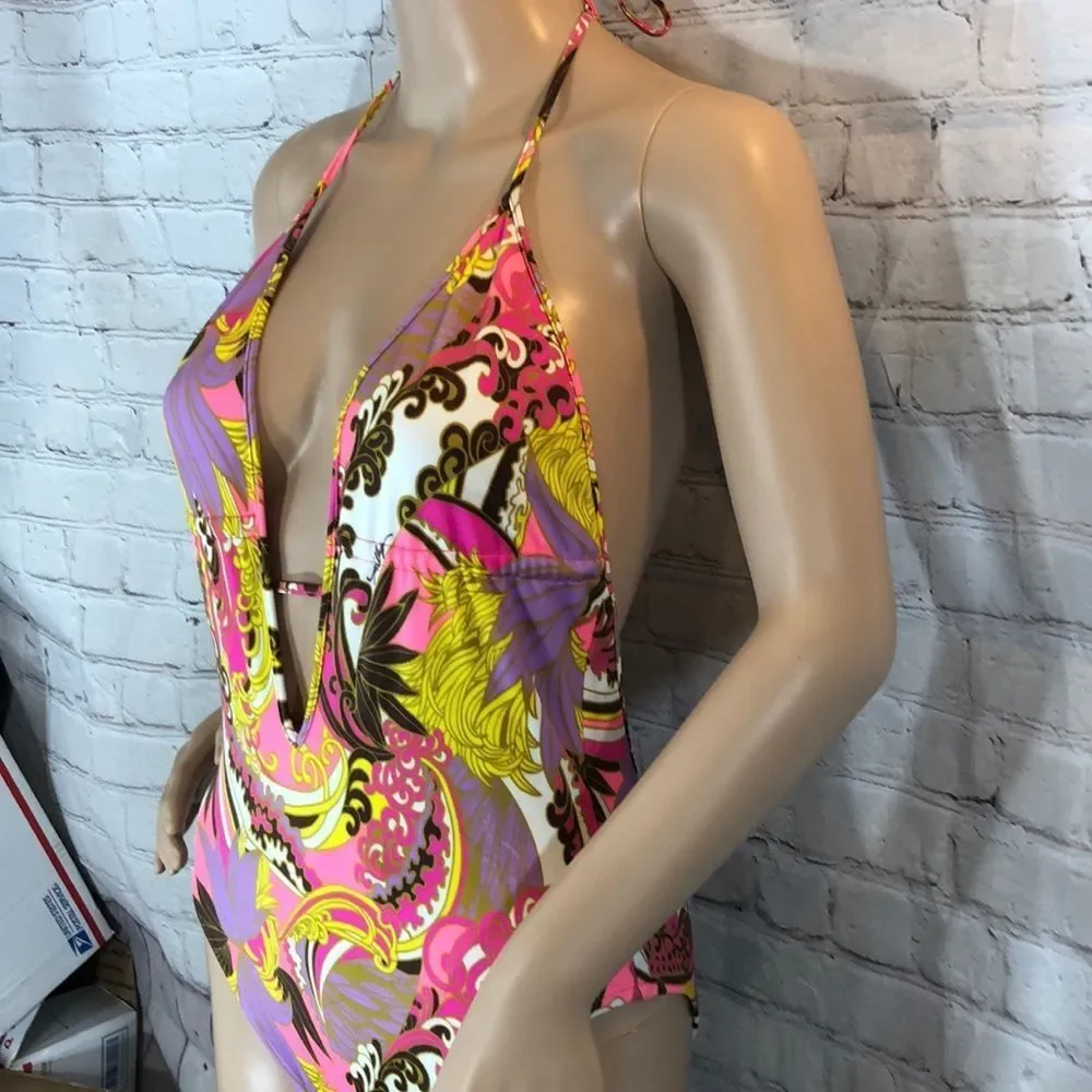 Milly Cabana Acapulco Plunge Maillot Swimsuit - Picture 5 of 16